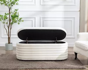 Panca ottomana contenitore 45,5" divano fine letto attrezzi poggiapiedi per camera da letto soggiorno - Foto 1 di 9