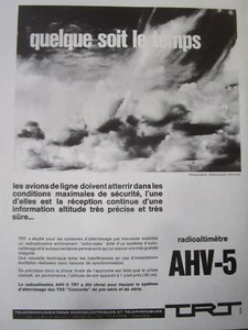 7/1969 PUB TRT RADIOALTIMETRE RADIOALTIMETER AHV-5 CONCORDE ORIGINAL FRENCH AD - Imagen 1 de 1