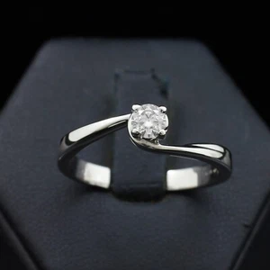 GIORGIO VISCONTI SOLITARIO ORO BIANCO 18KT BRILLANTE 0.31CT NATURALE CERTIFICATO - Foto 1 di 7