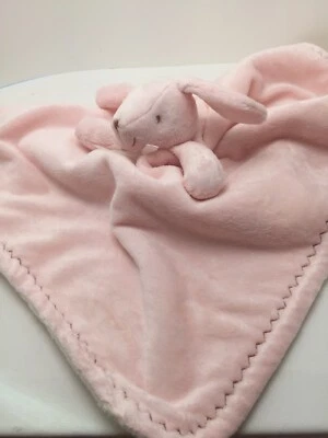 Mantas y más allá Rosa Blanco Conejito Manta de Seguridad Lovie Conejo Peluche Zig Zag Foto 1 de 4