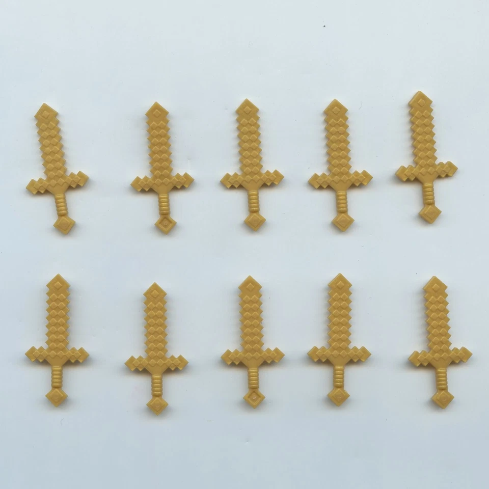 LEGO x 10 Minifigura Oro Perla, Arma Espada Pixelada (Minecraft) 18787 Foto 1 de 1