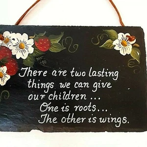 Black Slate Kids Saying Parents Saying Placque Wall Hanging 11x7 Cottage Core - Picture 1 of 10