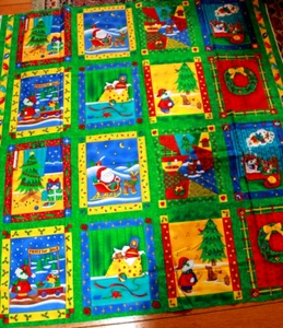 Suzie Q Christmas II Tis the Season Fabric Quilt Panel 46 x 44 Fabri Quilt - Picture 1 of 8
