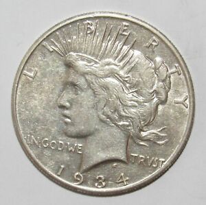 1934 S Peace Dollar AU