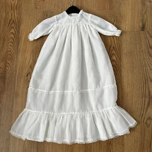 Vintage Harringtons Baby Dress Newborn Age 0-6 Months White Christening 70s 80s - Picture 1 of 13