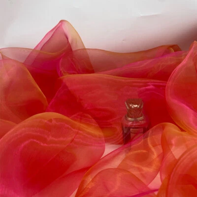 Shiny Colorful Gradient Organza Fabric Transparent Flash Iridescent Gauze Fabric - Image 1 of 4