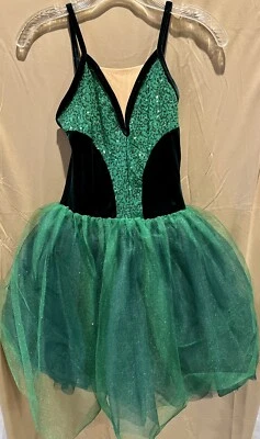 Disfraz de bailarina Curtain Call VERDE y negro lentejuelas tutú TALLA CLA ver fotos Foto 1 de 4