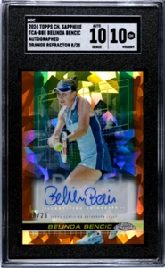 Belinda Bencic 2024 Topps Chrome Sapphire #TCA-BBE Auto Orange /25 SGC 10 - Picture 1 of 2