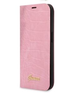 Guess Buchcase Cover Croco Collection pink für iPhone 14 Pro Max 6,7"  