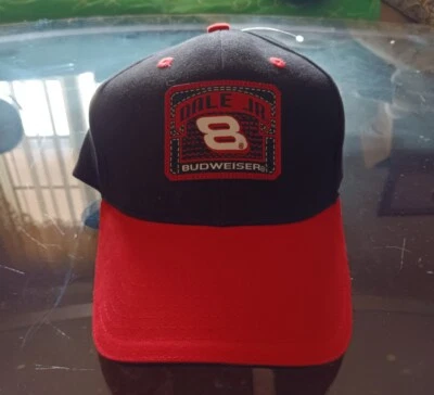 Dale Earnhardt Jr. #8 Budweiser NASCAR Rojo Gorra Ajustable Persecución Auténtica Foto 1 de 4