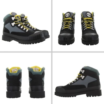 Timberland® Hombres HERITAGE PUNTERA DE GOMA IMPERMEABLE Negro - Verde Nubuck Botas Nuevas en Caja Foto 1 de 4