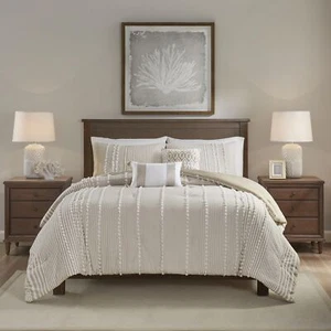 Harbor House 100% Cotton Duvet Set - Trendy Tufted Textured Design, All Season - Picture 1 of 9
