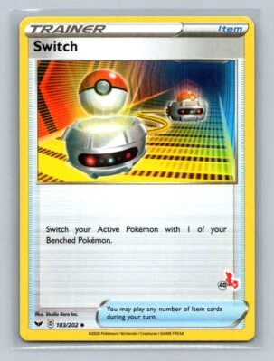 Switch (#40 Cinderace Stamped) Battle Academy 2022 183/202 Near Mint NM - Image 1 of 2