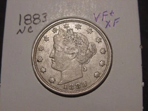 1883 NO CENTS LIBERTY NICKEL VF + XF NICE FREE SHIPPING - Picture 1 of 2