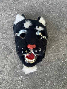 Vintage realistische Plüsch Theater Maske Jaguar für Halloween selten - Bild 1 von 7