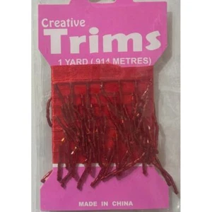 Creative Trims RED String Bead Drop Trim, 1 Yard Pack (Final Stock) - Picture 1 of 1