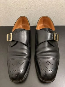 J.M. Weston Cap Toe Single Monk Strap Black Men Sz EU 10.5 E/US 11.E $900 - Picture 1 of 12