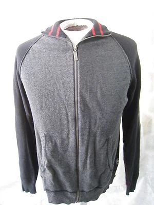 Buffalo David Bitton Zip Up graphic gray black  Sweater Hoodie Jacket Size L - Image 1 of 4