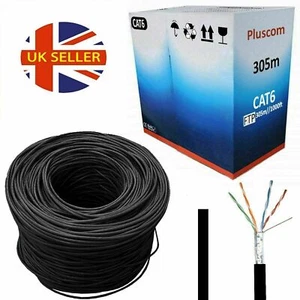 Câble Ethernet Cat5e Cat6 réseau extérieur 305M RJ45 FTP/UTP rouleau 1000Mbps Gigabit - Photo 1/6