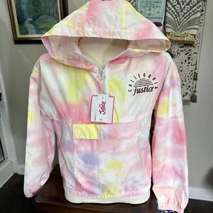 Girls Justice Tie Dye Windbreaker Sz L 14/16 - Picture 1 of 7