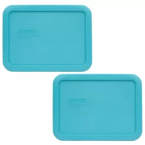 Pyrex 7210-PC Surf Blau Rechteckig Lebensmittel Aufbewahrung Ersatz Deckel Abdeckung (2er Pack) - Bild 1 von 2
