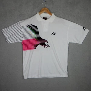 Vintage Ivan Lendl Mizuno White Pink Eagle Tennis Polo Shirt Size S Rare - Imagen 1 de 10