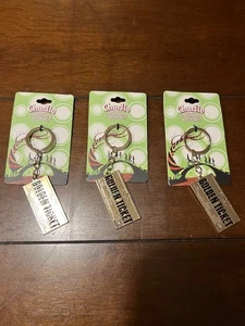 Menge 3 Brandneu Wonka Golden Ticket Schlüsselanhänger - Bild 1 von 6