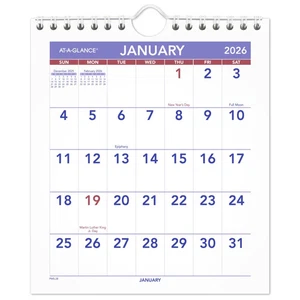 Calendario de pared mensual AT-A-GLANCE 2026, mini, 6 1/2" x 7 1/2" - Imagen 1 de 8