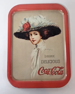 1909 Coca-Cola Girl Tin Tray by Hamilton King Approx 15” x 11” (1971 Repro) - Picture 1 of 7