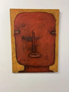 MICHAEL BANKS Outsider ARTE POPOLARE DIPINTO UOMO RITRATTO 24x31” - Foto 1 di 14