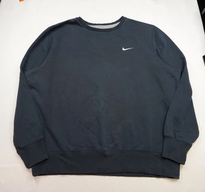 Vintage Y2K Nike Sweatshirt Adult 2XL XXL Black Crewneck Pullover Swoosh Check - Picture 1 of 14