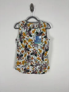 Nwt Coolibar St. Tropez Swing Tank Top Size Medium Yellow Pink Floral UPF 50+ - Picture 1 of 10