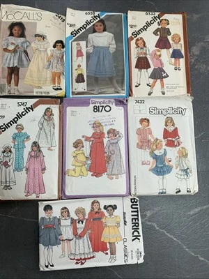 Lot Of 7 Vintage 1970-1980’s Girls Dress Patterns Size 5 - Image 1 of 4