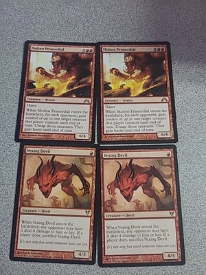 Magic the Gathering 4 Red Creature Cards Lightly Played - Image 1 of 2