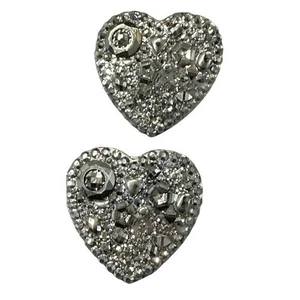 NEW Hair Accessories Clips set of 2 hearts silver - Picture 1 of 4