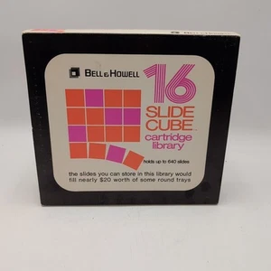 Bell & Howell 16 Slide Cube Cartridge Library Holds 640 Slides Original Box - Picture 1 of 7