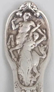 Antico cucchiaio da zuppa in argento sterling 1895 Gorham Mythologique 7,25” 59,3 grammi - Foto 1 di 5