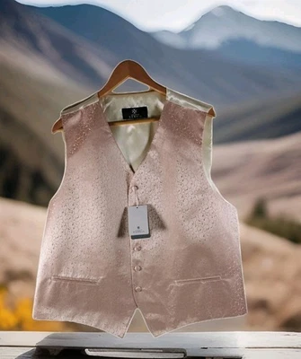 Dobell Men's Pink Ivory Low Waistcoat Size 2Xl 46UK Wedding New - Image 1 of 4