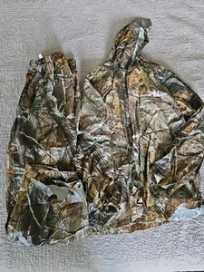 Real Tree Camo Rain Suit XL Jacket Pants Camouflage Waterproof Breathable Shell - Picture 1 of 8