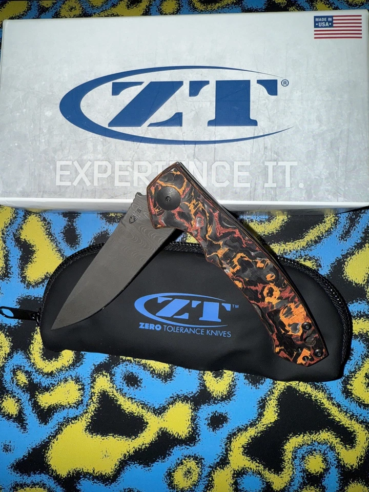 Zero Tolerance 0450CFDAM Vegas Forge Damascus Marble Carbon Fiber/Titanium Frame - Image 1 of 1