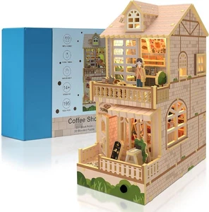 Buchecke Kit Miniatur Cafe Café für Erwachsene 3D Holzpuzzle Haus - Bild 1 von 11