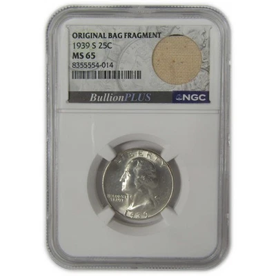 1939 S Washington Quarter MS 65 NGC Original Bag Fragment SKU:I22596 - Image 1 of 4