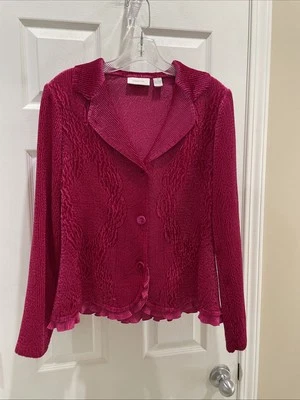 Chaqueta Blazer Chicos Mujer Talla 1 Preciosa Diseño Fucsia Manga Larga Botón Foto 1 de 3