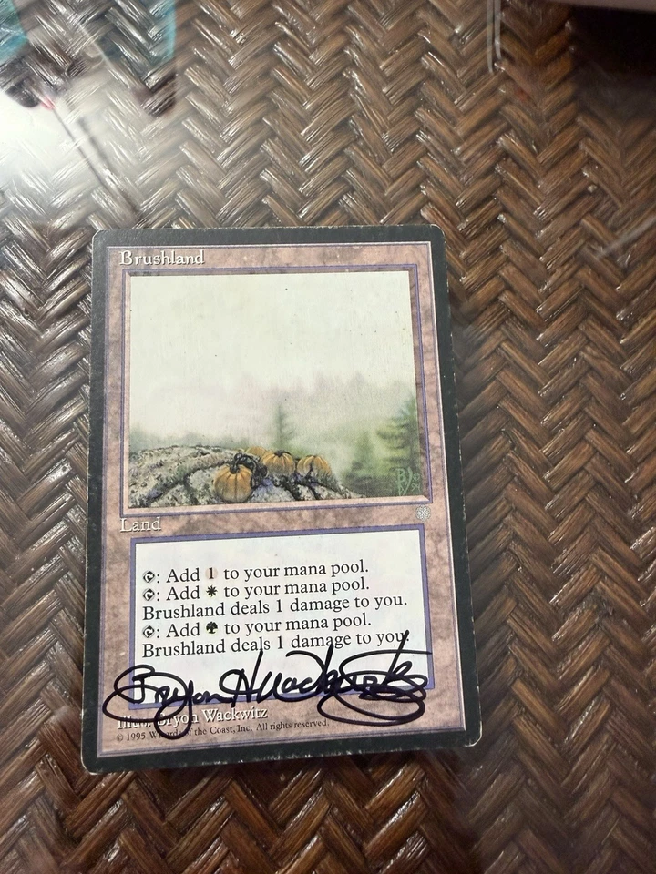 Mtg. Brushland. Ice Age. Signed. Played. - Image 1 of 1