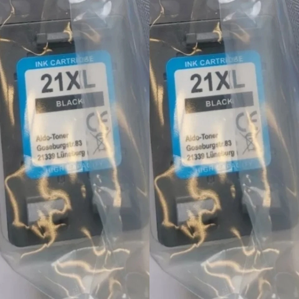 2x Black DRUCKERPATRONE für HP 21XL DESKJET F370 F375 F380 F2180 F2224 F2280 - Bild 1 von 4