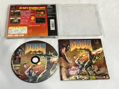 Doom Sony Playstation PS1 NTSC W/ Manual SLPS 00308 Japan - Image 1 of 4