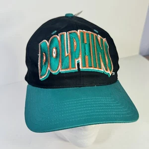 NEW Vintage 90’s Miami Dolphins Snapback NFL Eastport Black Green Football Hat - Picture 1 of 7