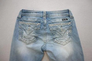 Miss Me Signature Crop bestickt Stretch blau Damenjeans Größe 26 - Bild 1 von 13