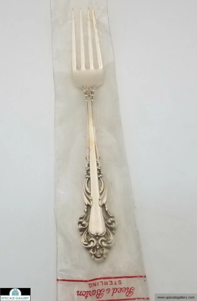 Вилка Reed & Barton Grande эпохи Возрождения из чистого серебра 7,5 дюйма *НОВАЯ* - Изображение 1 из 1