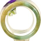 Real Jade Bangle Bracelet Women round Smooth Shape Green Lucky Natural 5.7 inch